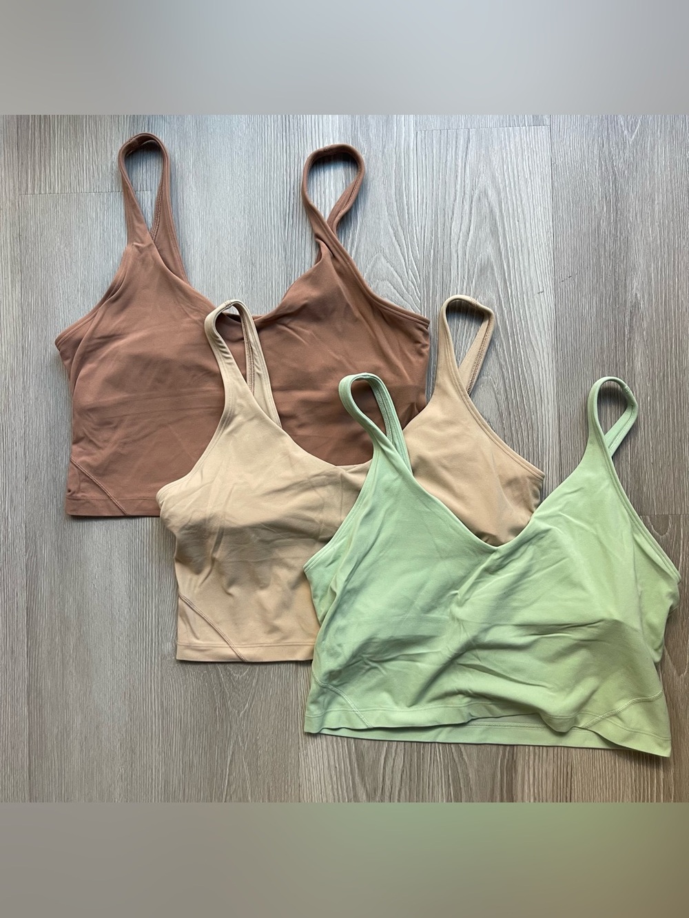 Lululemon Align Tank Set of 3 Tan Green Brown Size 12